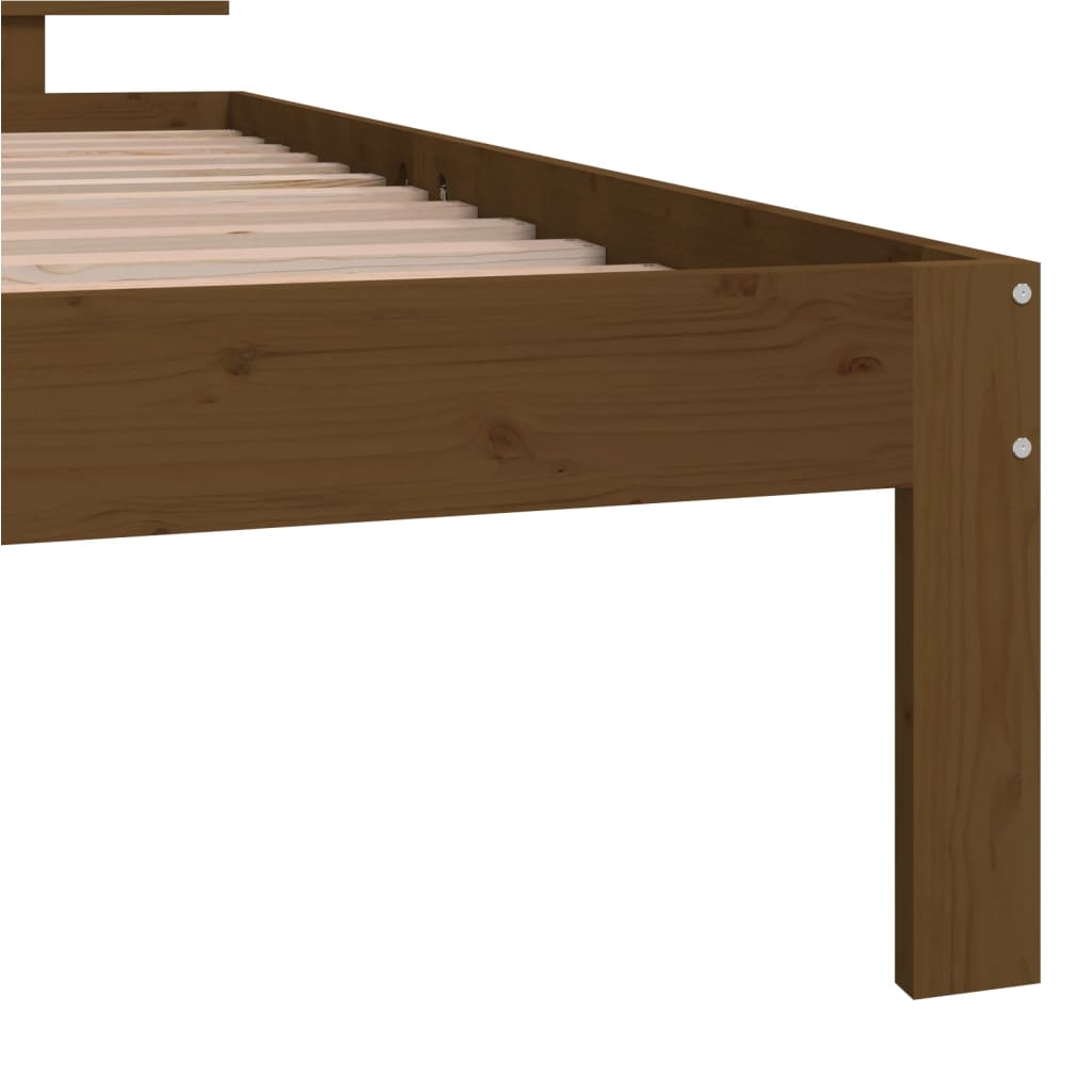 vidaXL Bed Frame without Mattress Honey Brown Solid Wood Pine 100x200 cm