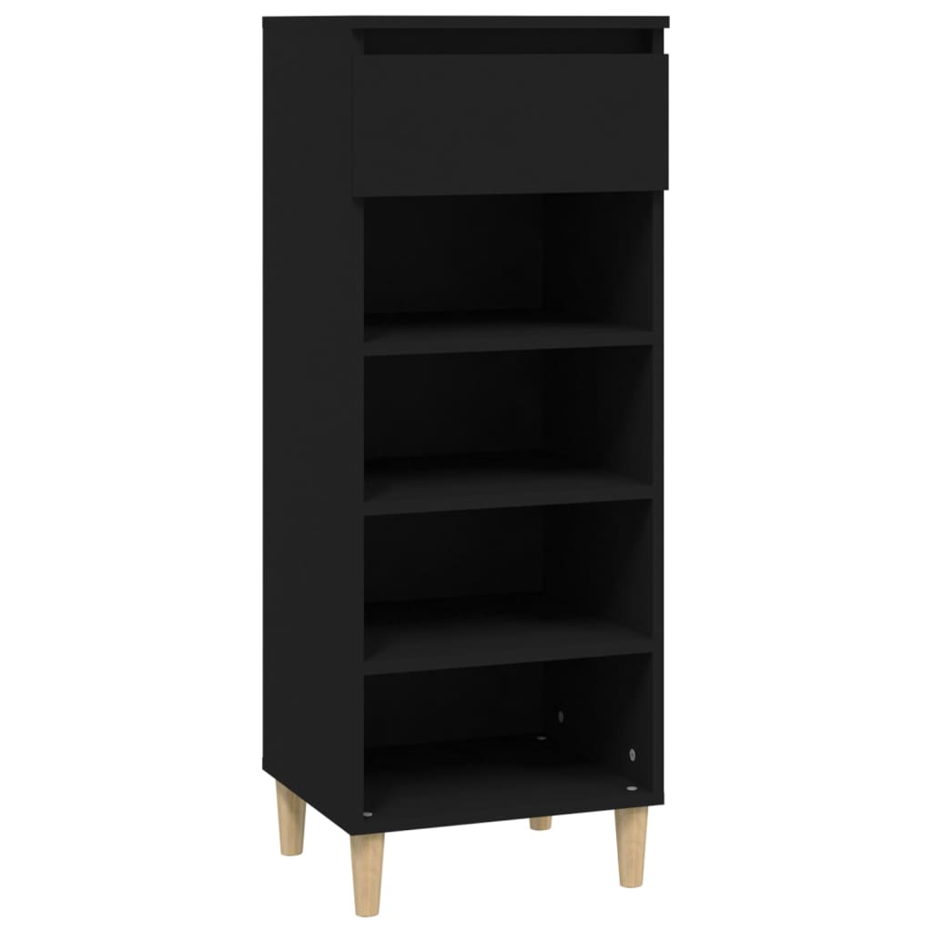 vidaXL Shoe Cabinet Black 40x36x105 cm Engineered Wood