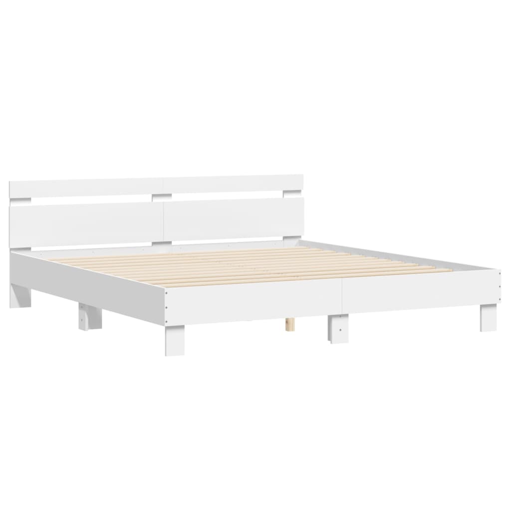 vidaXL Bed Frame without Mattress White 200x200 cm