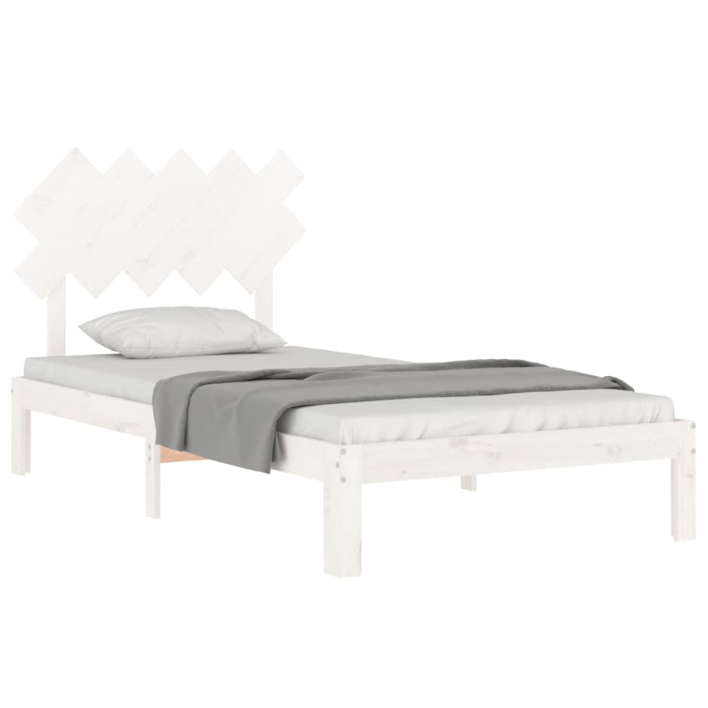 vidaXL Bed Frame without Mattress White 100x200 cm Solid Wood Pine