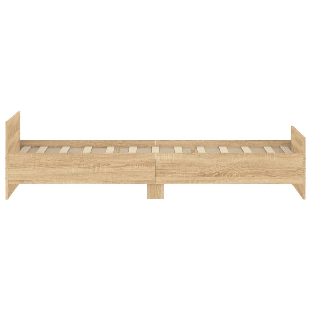 vidaXL Bed Frame without Mattress Sonoma Oak 100x200 cm Engineered Wood