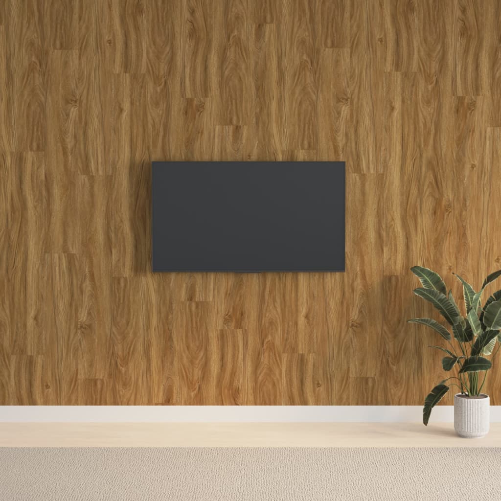 vidaXL Wall Panels Wood Look Brown PVC 2.06 m²