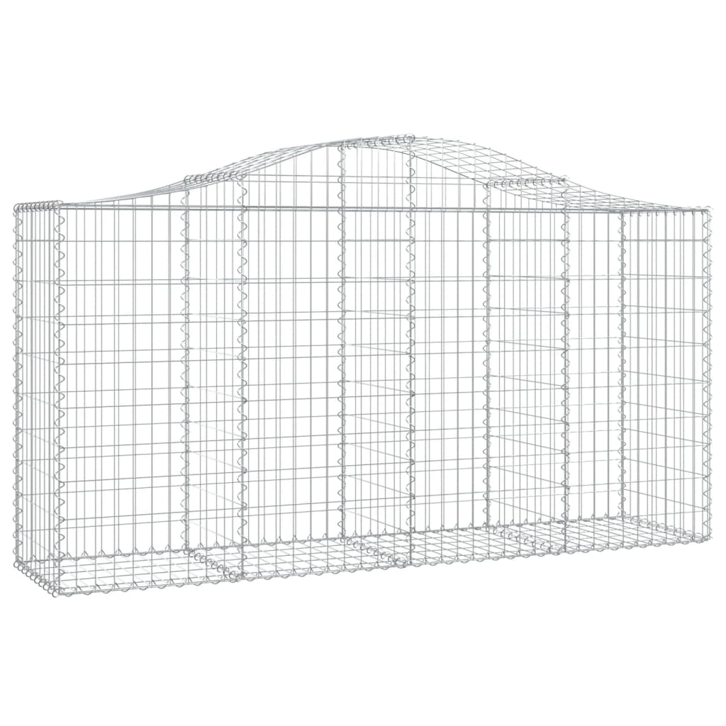 vidaXL Arched Gabion Baskets 4 pcs 200x50x100/120 cm Galvanised Iron