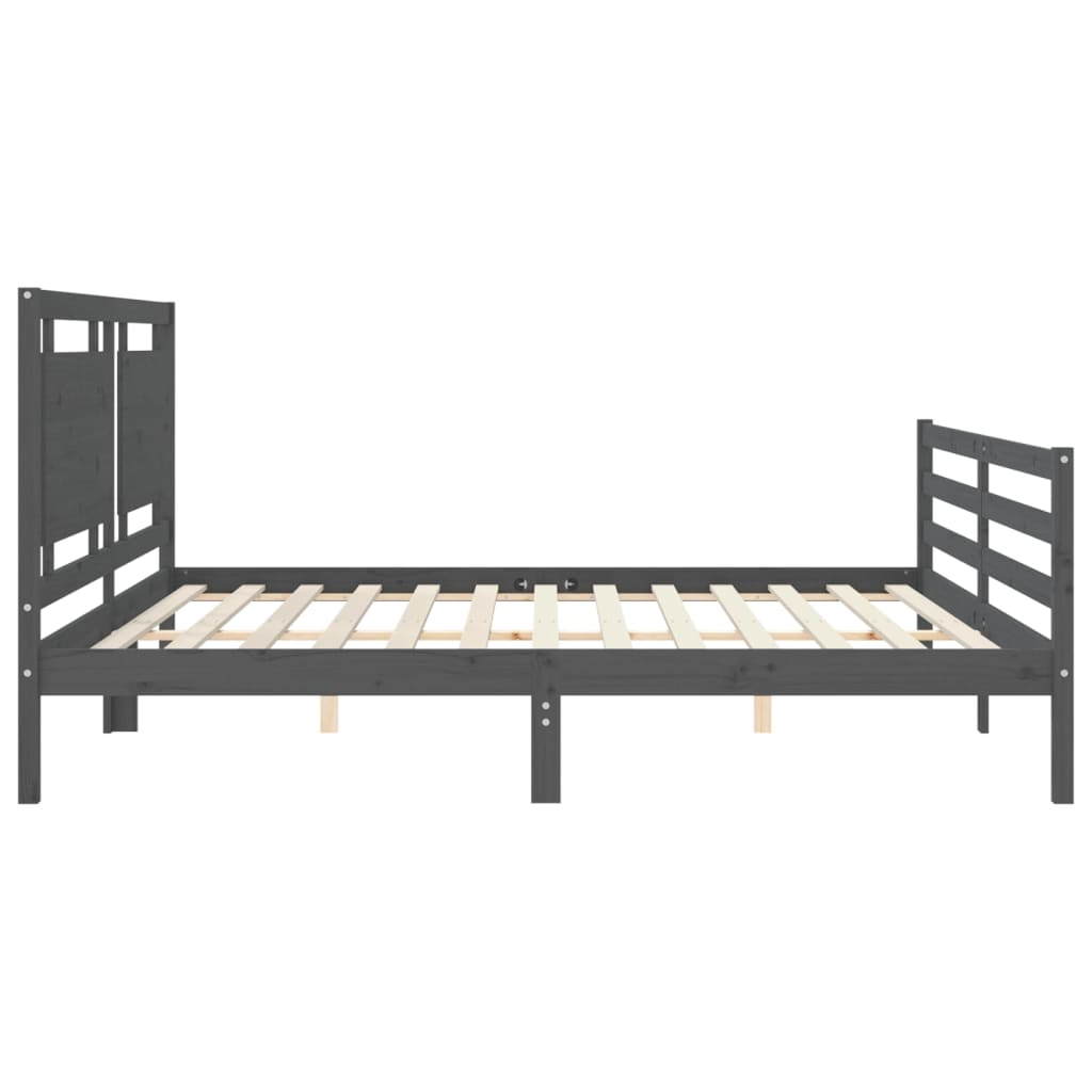 vidaXL Bed Frame without Mattress Grey 200x200 cm Solid Wood