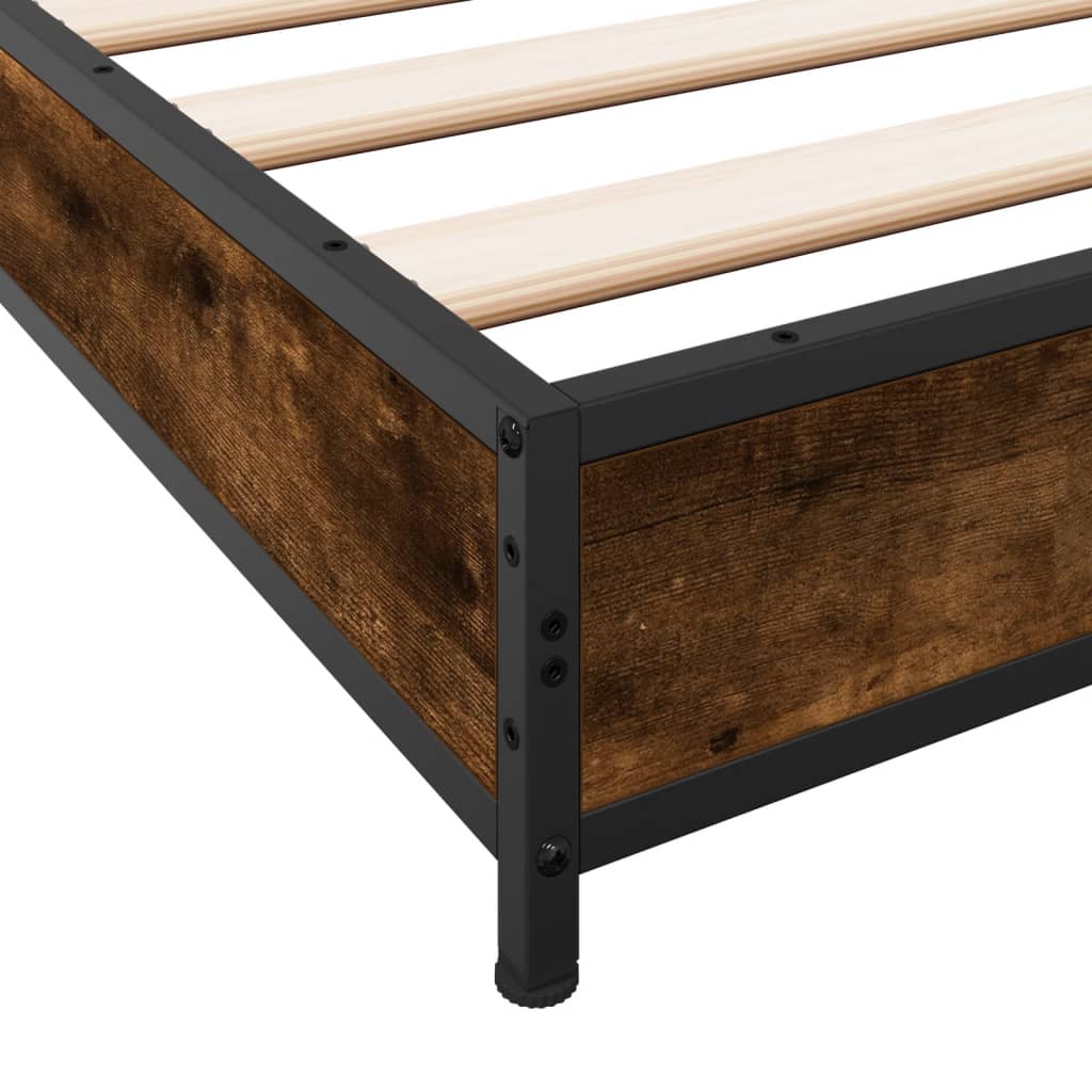 vidaXL Bed Frame without Mattress Smoked Oak 135x190 cm Double