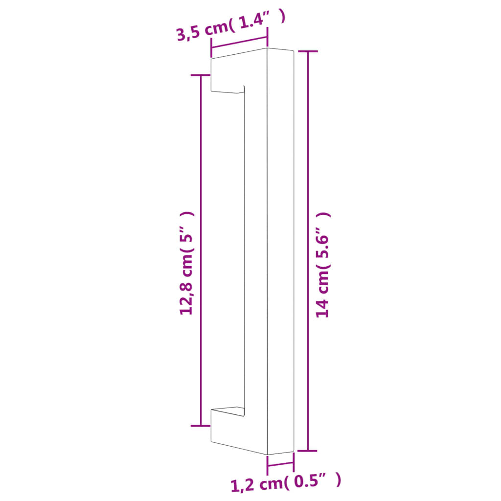 vidaXL Cabinet Handles 20 pcs Black 128 mm Stainless Steel