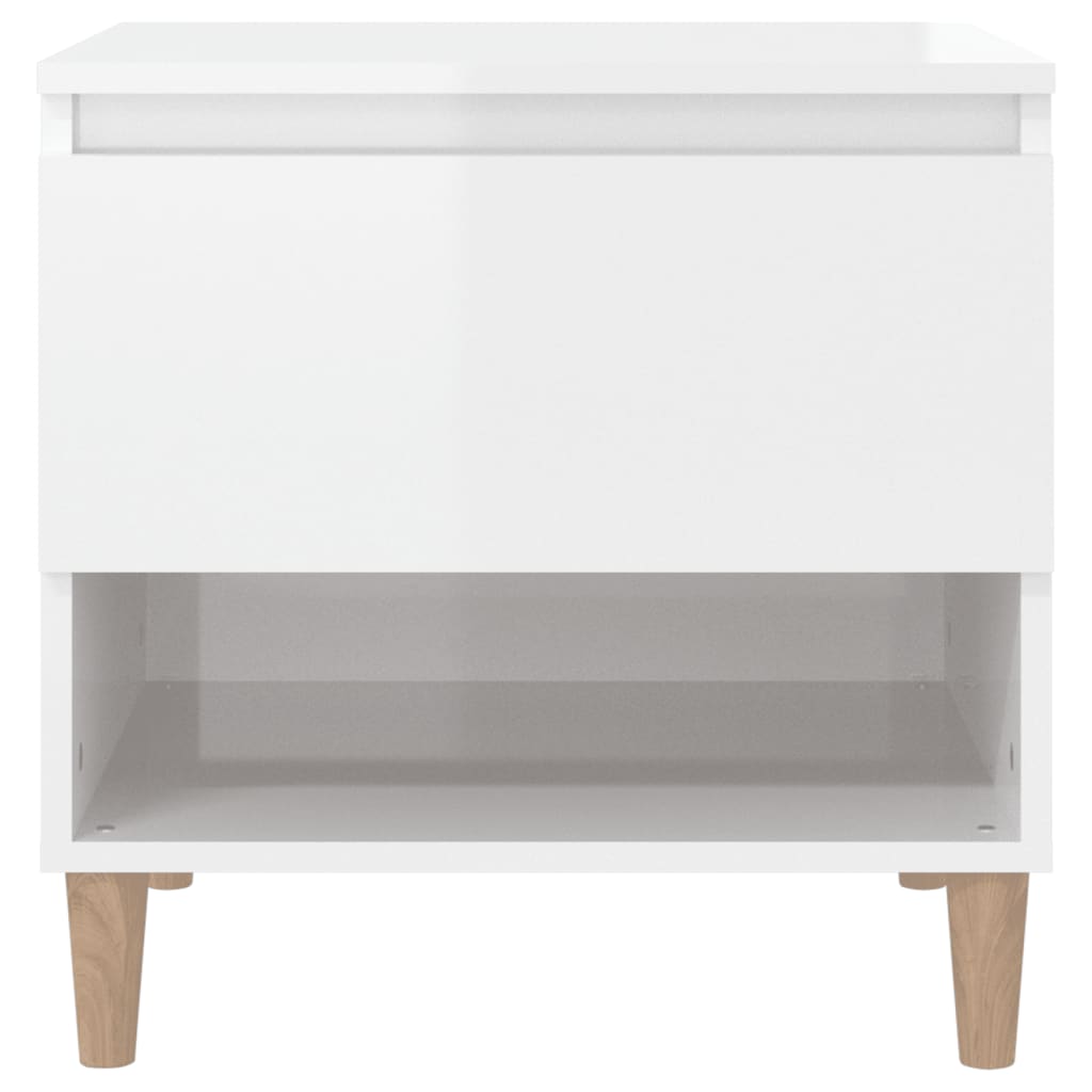 vidaXL Bedside Tables 2 pcs High Gloss White 50x46x50 Engineered Wood