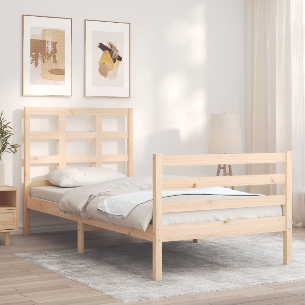 vidaXL Bed Frame without Mattress Small Single Solid Wood