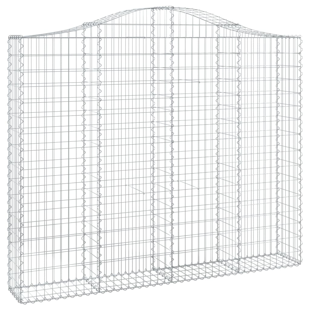 vidaXL Arched Gabion Baskets 8 pcs 200x30x160/180 cm Galvanised Iron