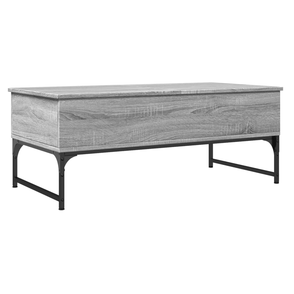 vidaXL Coffee Table Grey Sonoma 100x50x40 cm Engineered Wood and Metal