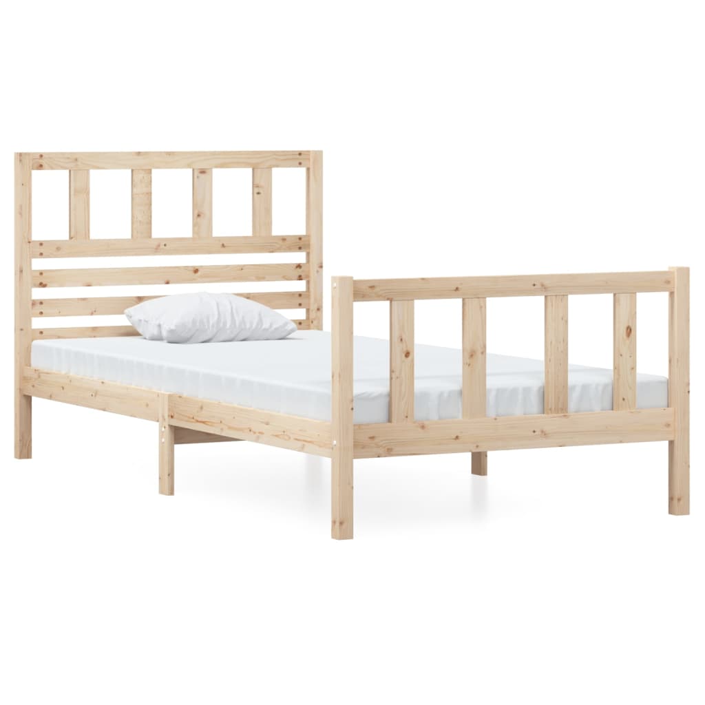 vidaXL Bed Frame without Mattress Solid Wood 90x200 cm (810067+814124)