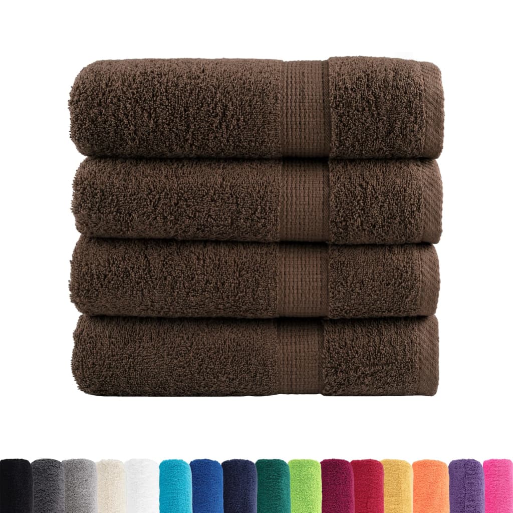 vidaXL Premium Hand Towels SOLUND 4pcs Brown 50x100cm 600gsm