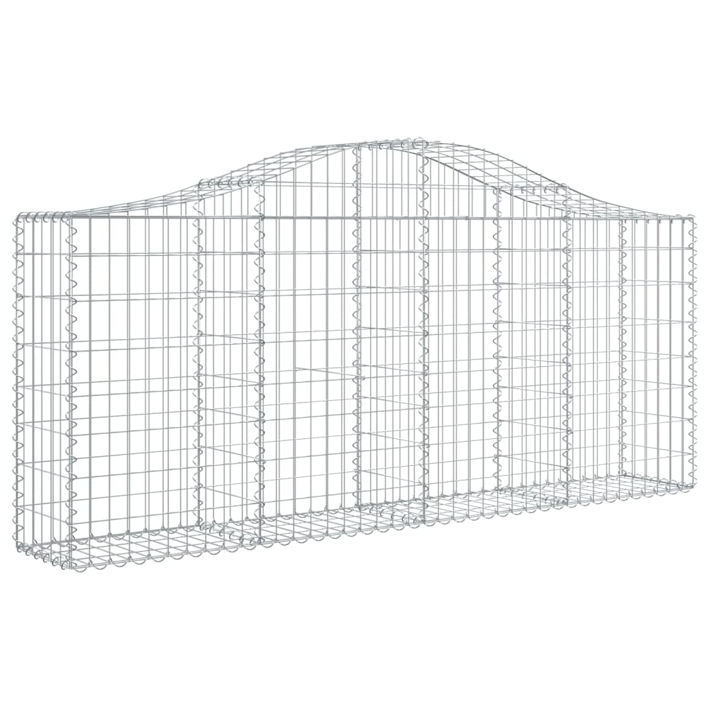 vidaXL Arched Gabion Baskets 3 pcs 200x30x80/100 cm Galvanised Iron