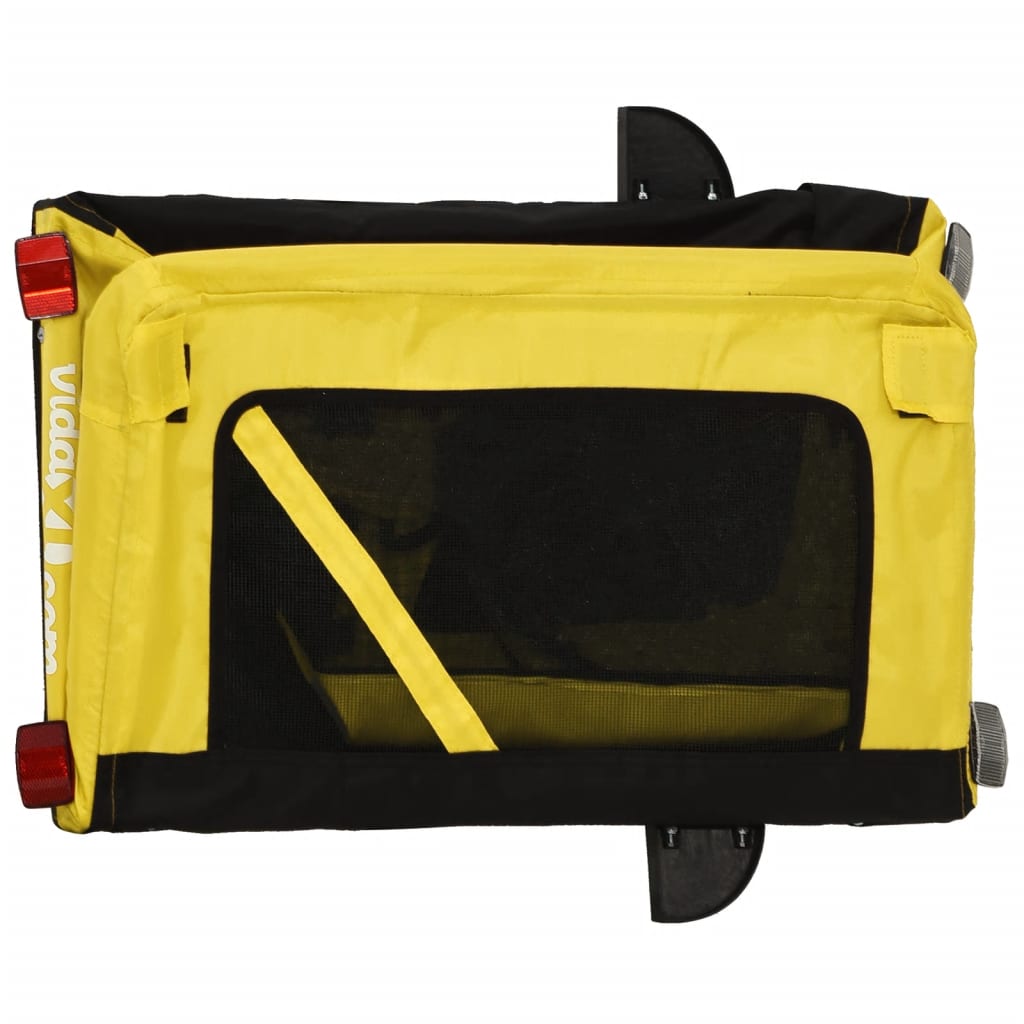 vidaXL Pet Bike Trailer Yellow and Black Oxford Fabric&Iron