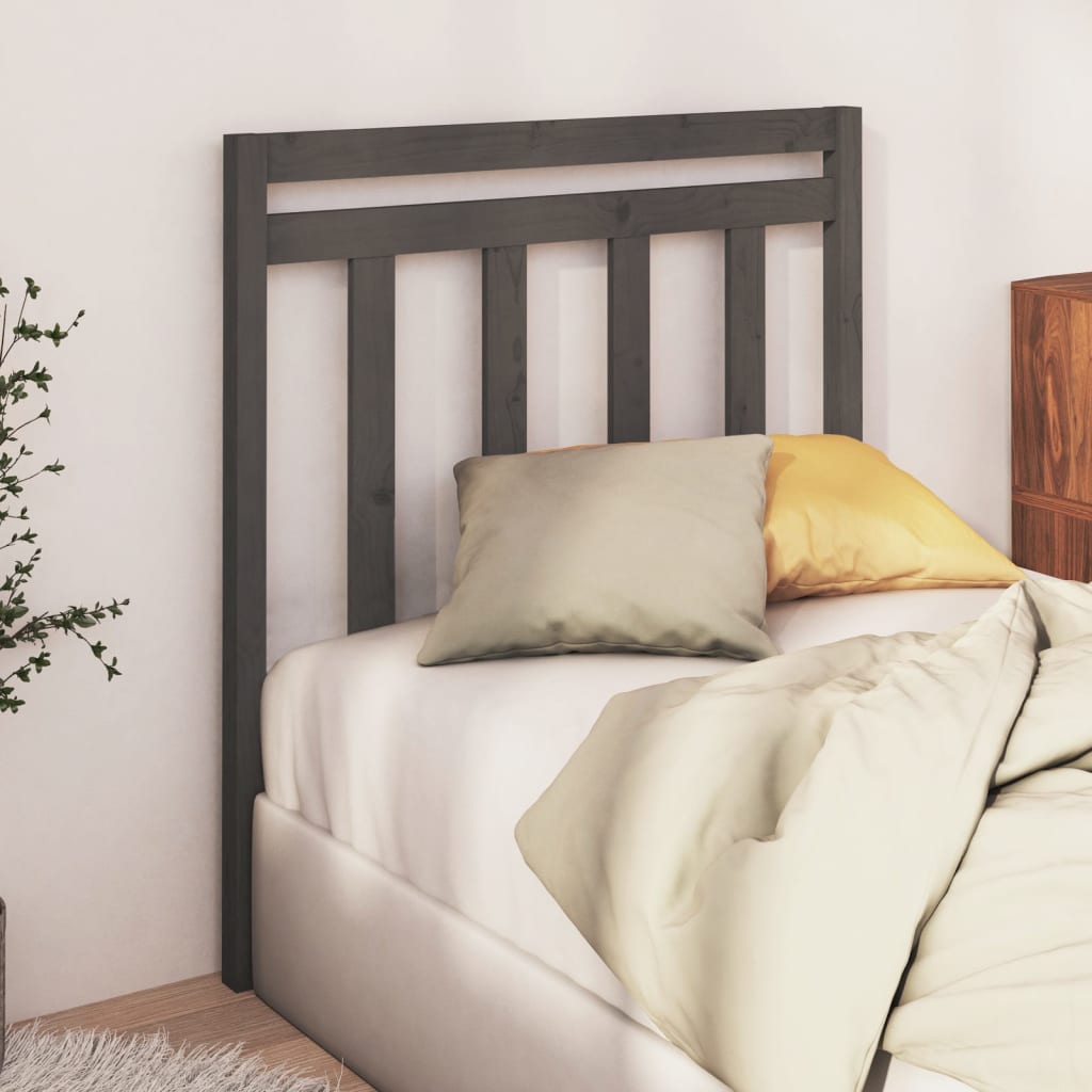 vidaXL Bed Headboard Grey 95x4x100 cm Solid Wood Pine