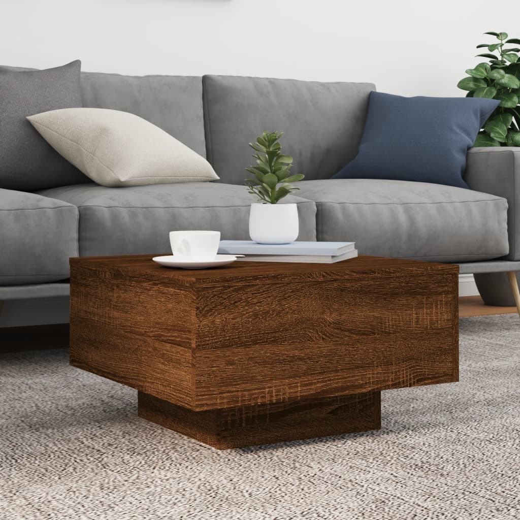 vidaXL Coffee Table Brown Oak 55x55x31 cm Engineered Wood