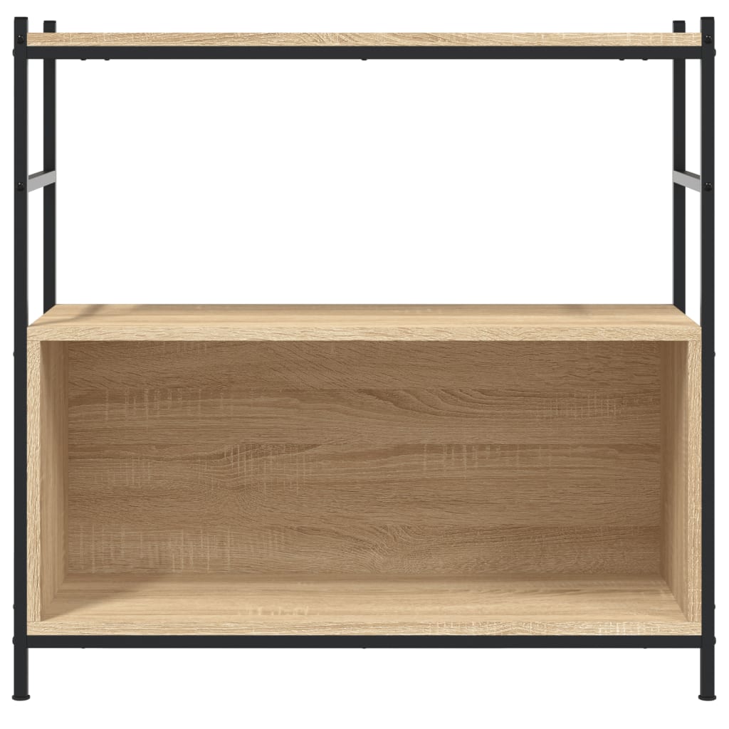 vidaXL Bookshelf Sonoma Oak 80x30x78.5 cm Engineered Wood and Iron