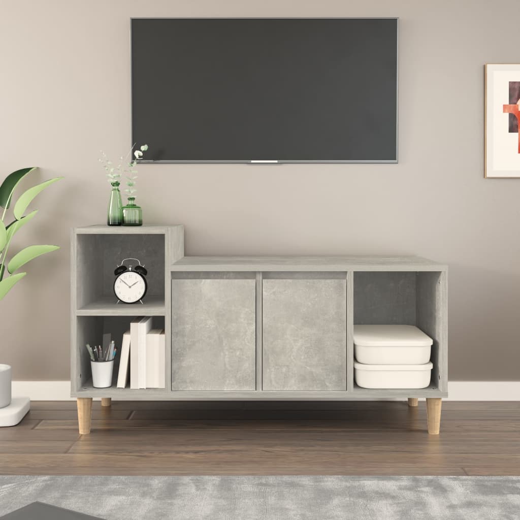 vidaXL TV Cabinet Concrete Grey 100x35x55 cm Engineered Wood