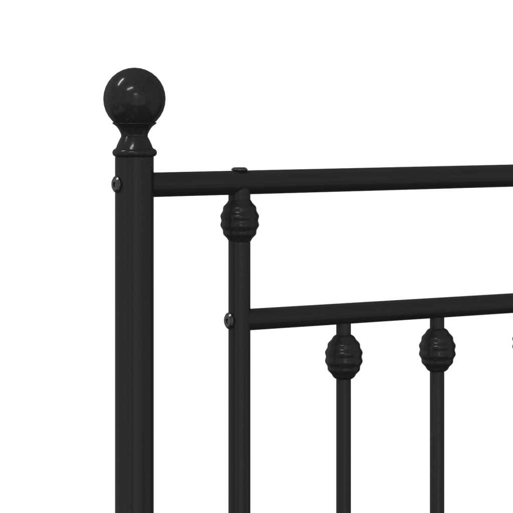 vidaXL Metal Bed Frame without Mattress with Footboard Black 100x190 cm