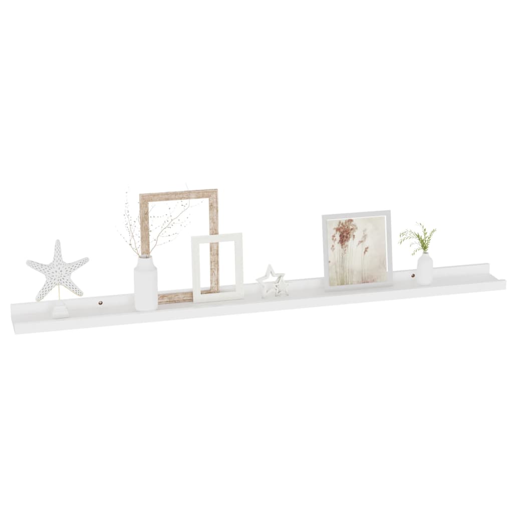 vidaXL Wall Shelves 2 pcs White 100x9x3 cm