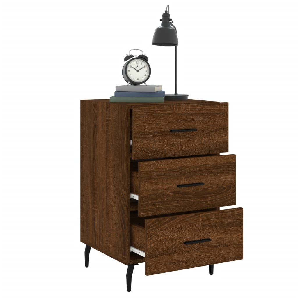 vidaXL Bedside Cabinet Brown Oak 40x40x66 cm Engineered Wood