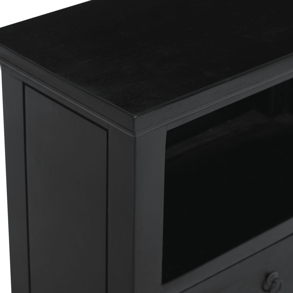vidaXL Bedside Cabinet Black 60x30x75 cm Solid Wood Mahogany