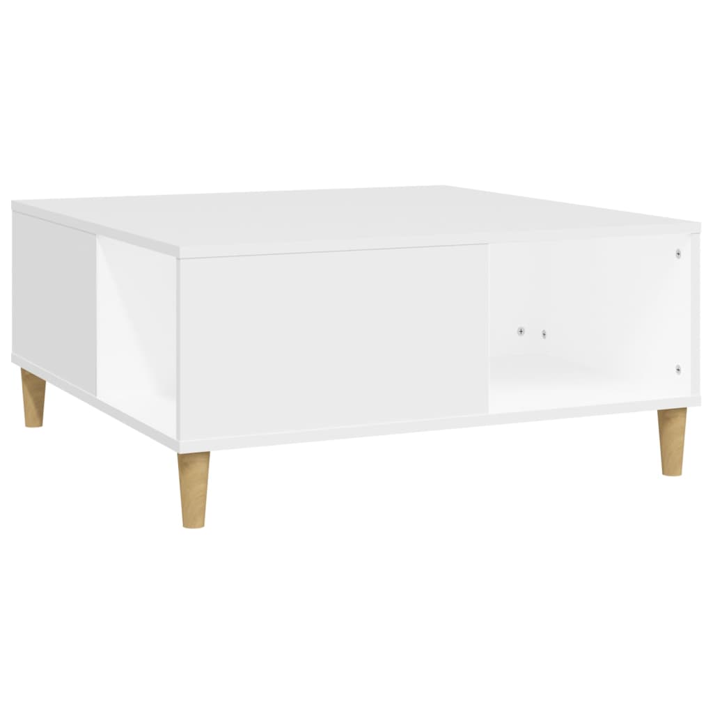 vidaXL Coffee Table White 80x80x36.5 cm Engineered Wood