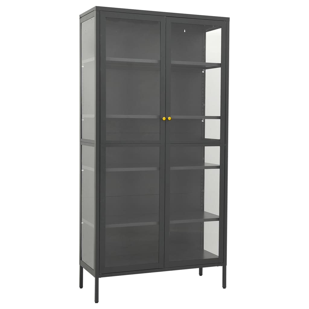 vidaXL Display Cabinet Anthracite 90x40x180 cm Steel and Tempered Glass