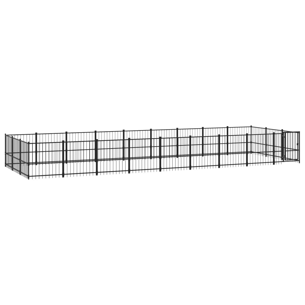 vidaXL Outdoor Dog Kennel Steel 25.4 m²