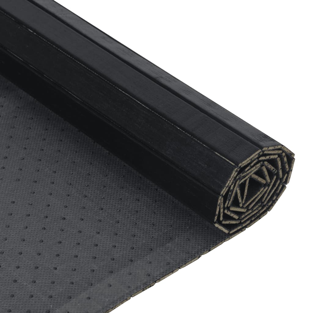 vidaXL Rug Rectangular Black 60x500 cm Bamboo