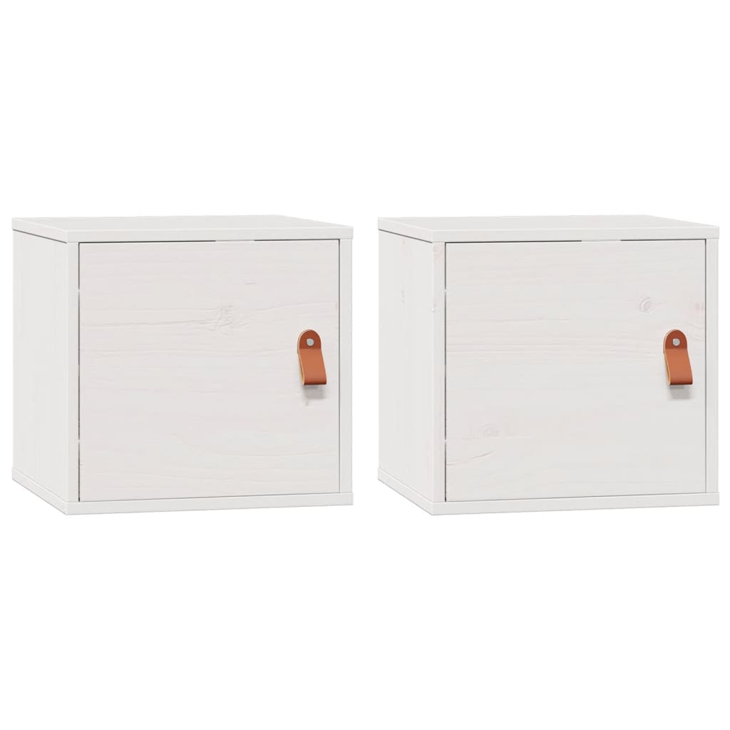 vidaXL Wall Cabinets 2 pcs White 31.5x30x30 cm Solid Wood Pine