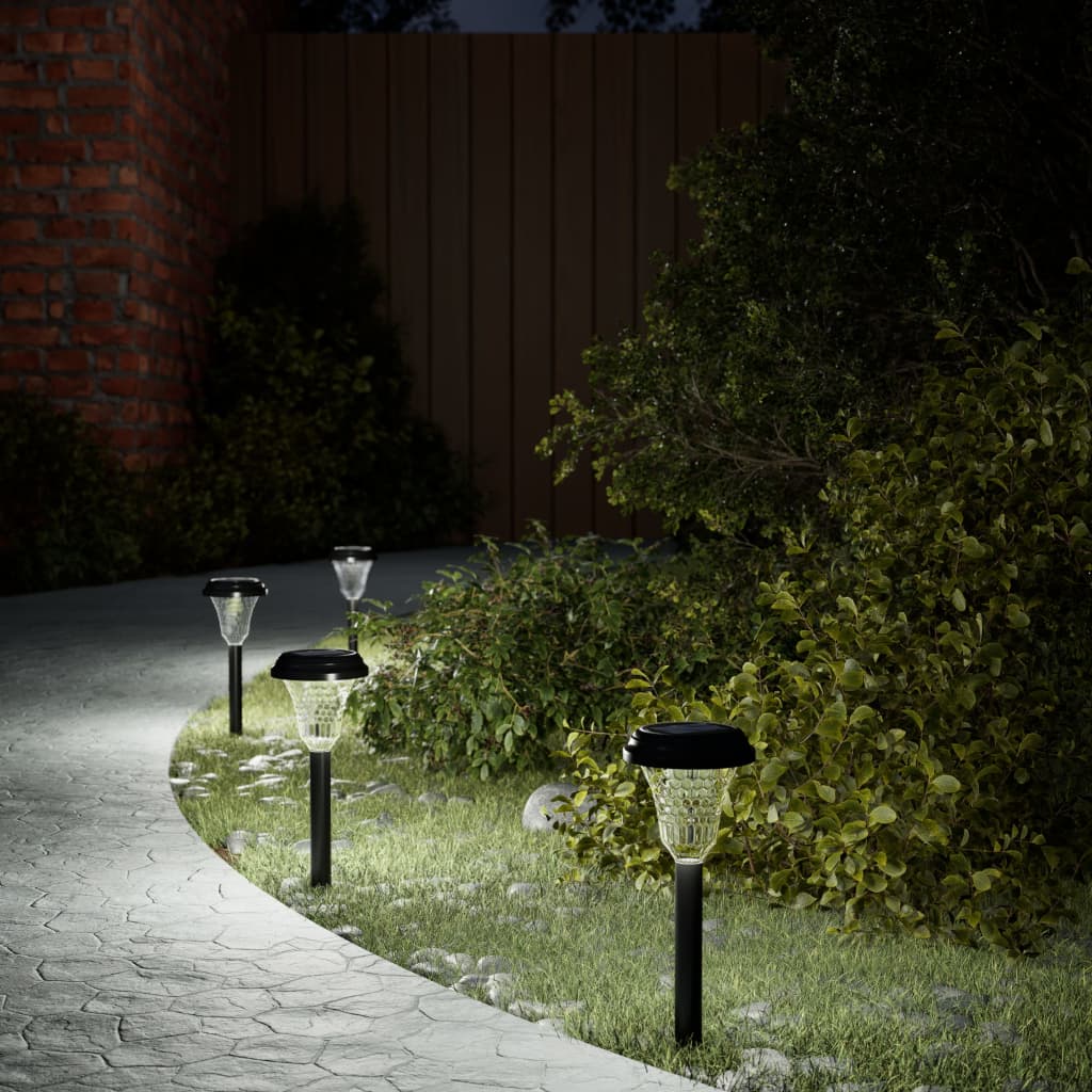 vidaXL Solar Pathway Lights with Ground Spikes 12 pcs White