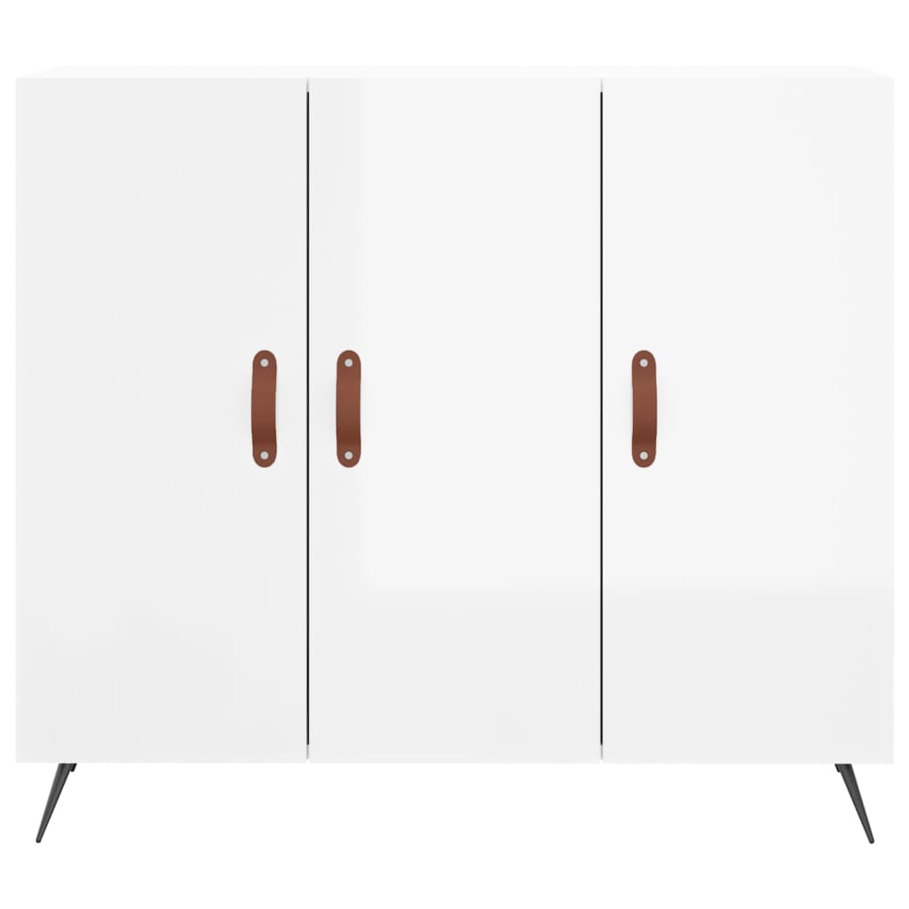 vidaXL Sideboard High Gloss White 90x34x80 cm Engineered Wood