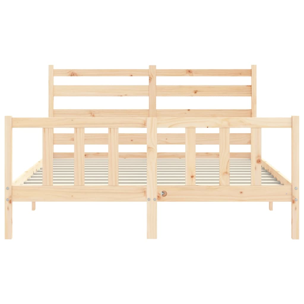 vidaXL Bed Frame without Mattress King Size Solid Wood Pine