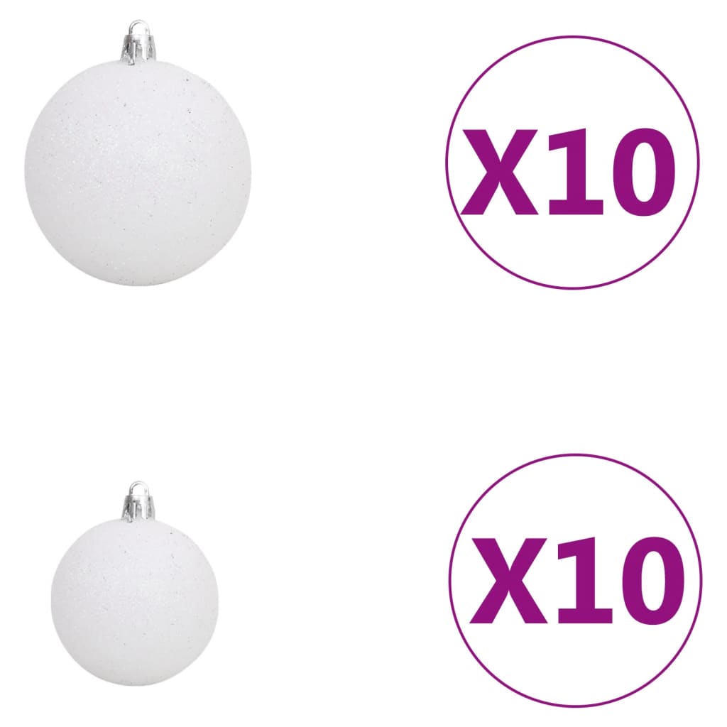 vidaXL Artificial Hinged Christmas Tree 300 LEDs & Ball Set 210 cm