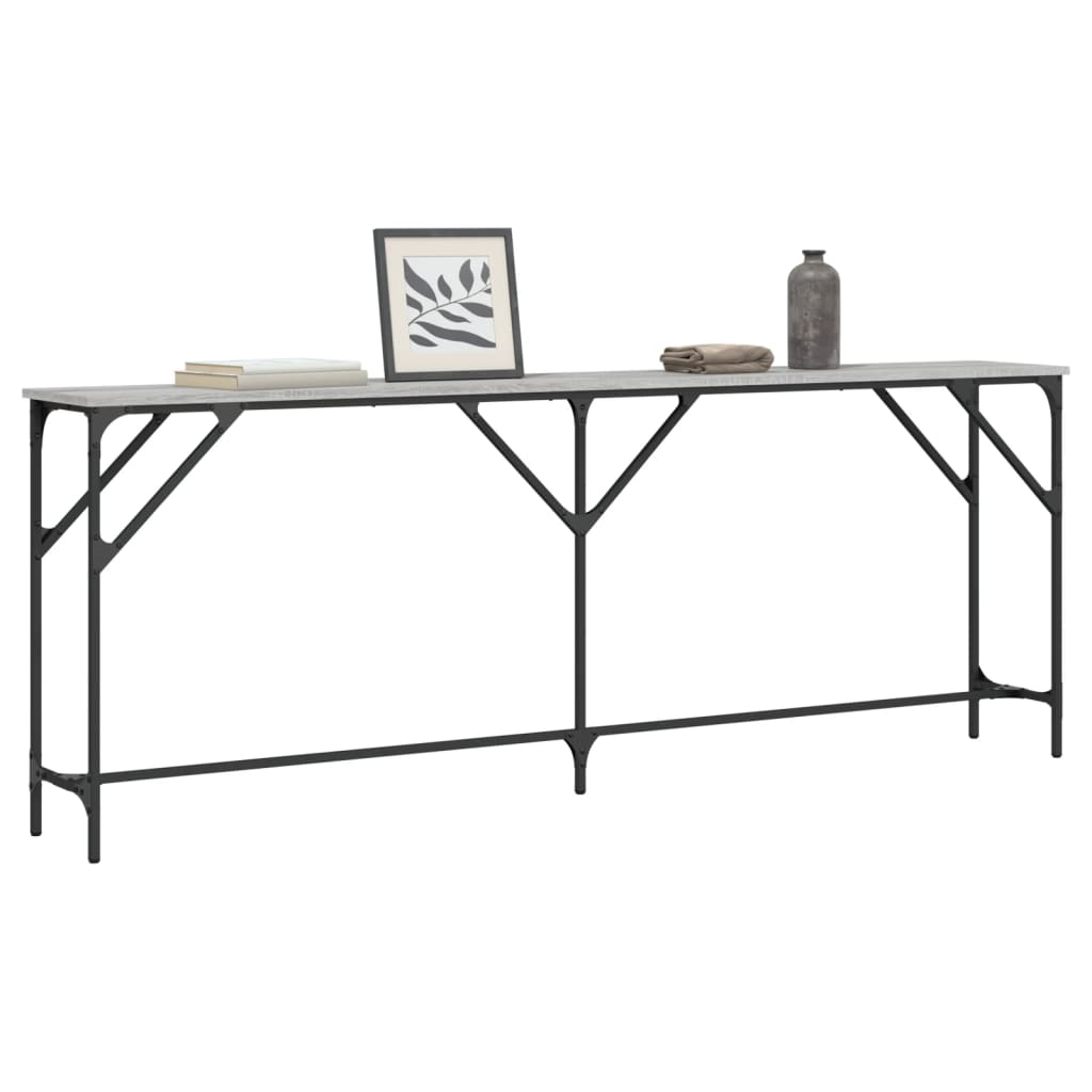 vidaXL Console Table Grey Sonoma 200x29x75 cm Engineered Wood