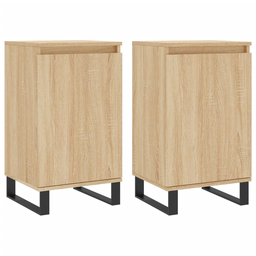 vidaXL Sideboards 2 pcs Sonoma Oak 40x35x70 cm Engineered Wood