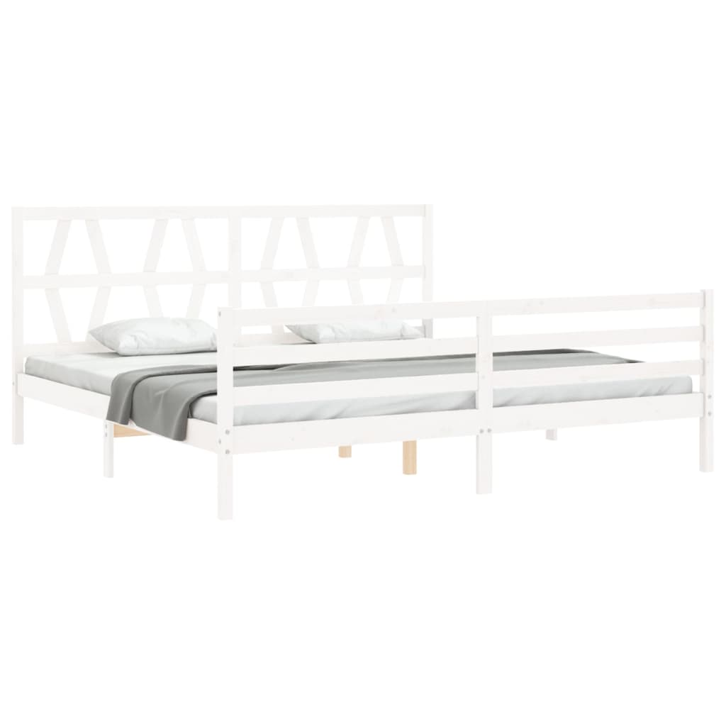 vidaXL Bed Frame without Mattress White 200x200 cm Solid Wood