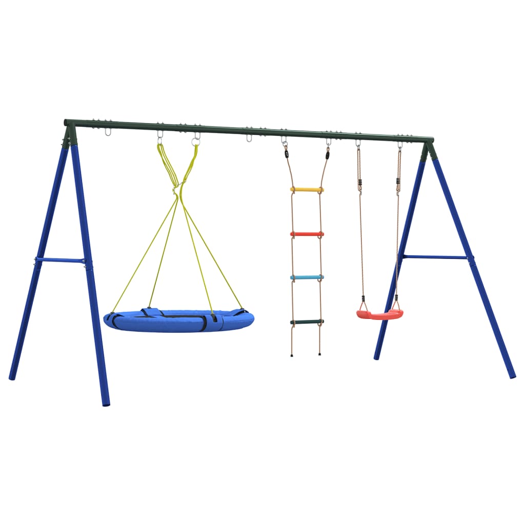 vidaXL Outdoor Swing Set with Swing, Ladder, Saucer Swing