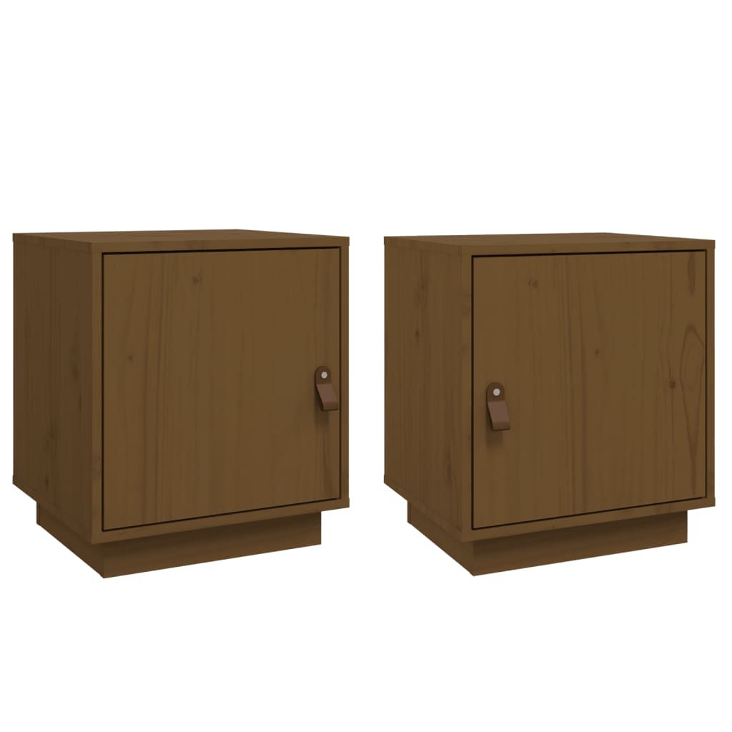 vidaXL Bedside Cabinets 2 pcs Honey Brown 40x34x45 cm Solid Wood Pine