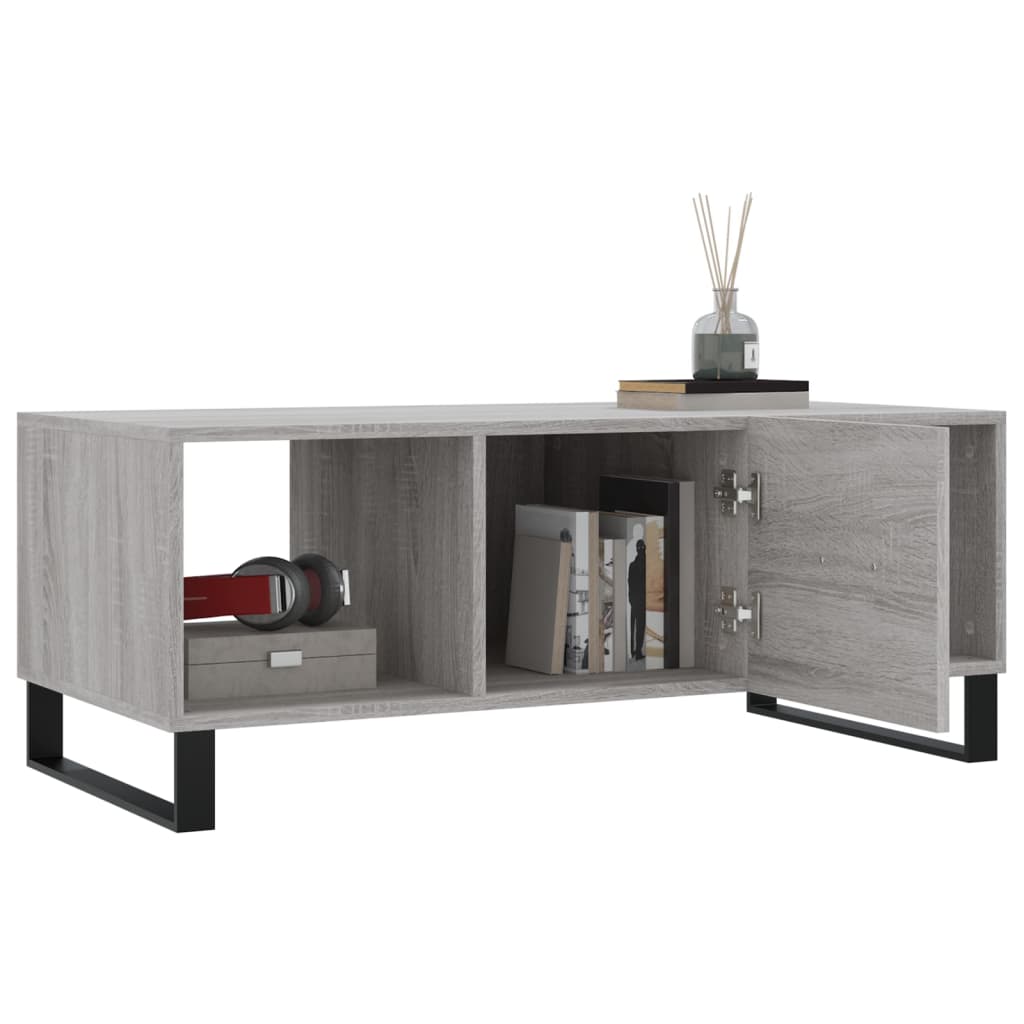 vidaXL Coffee Table Grey Sonoma 102x50x40 cm Engineered Wood