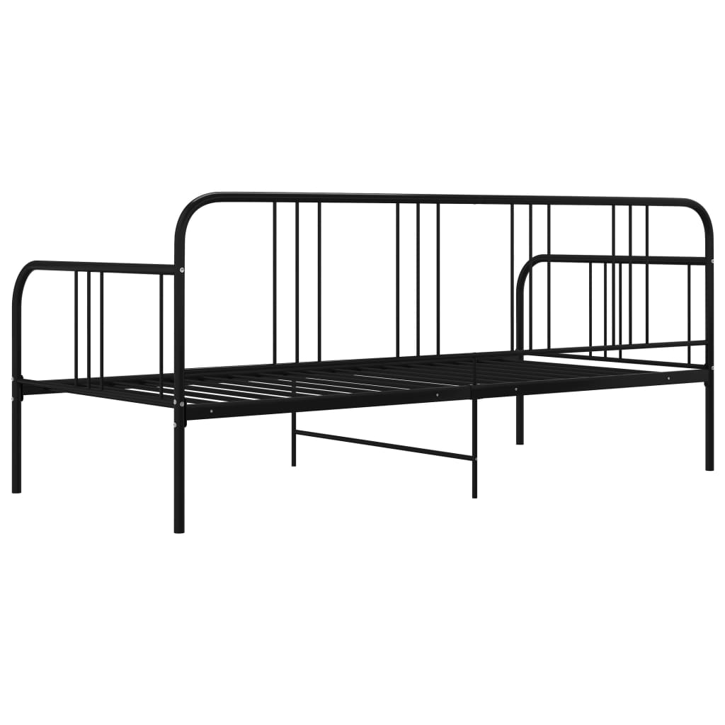 vidaXL Sofa Bed Frame without Mattress Black Metal 90x200 cm