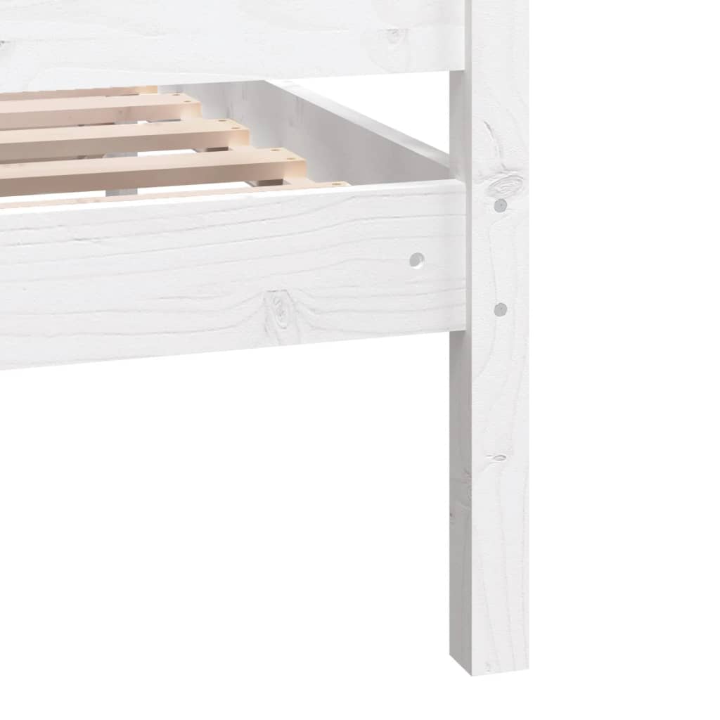 vidaXL Bed Frame without Mattress White Solid Wood 200x200 cm (810103+814115)