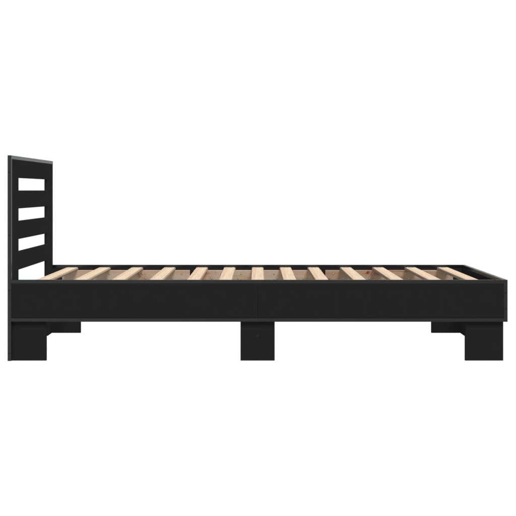 vidaXL Bed Frame without Mattress Black 75x190 cm Small Single