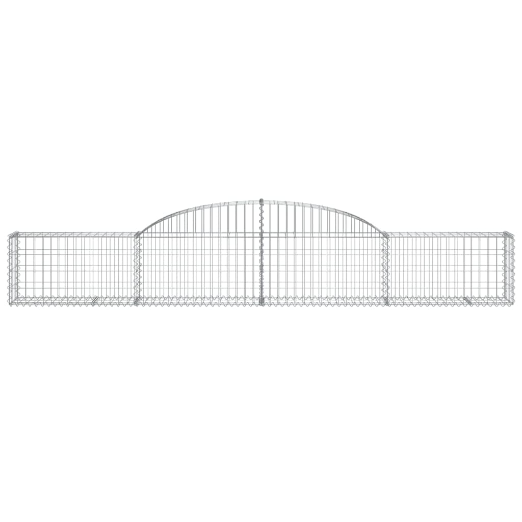 vidaXL Arched Gabion Baskets 9 pcs 300x30x40/60 cm Galvanised Iron