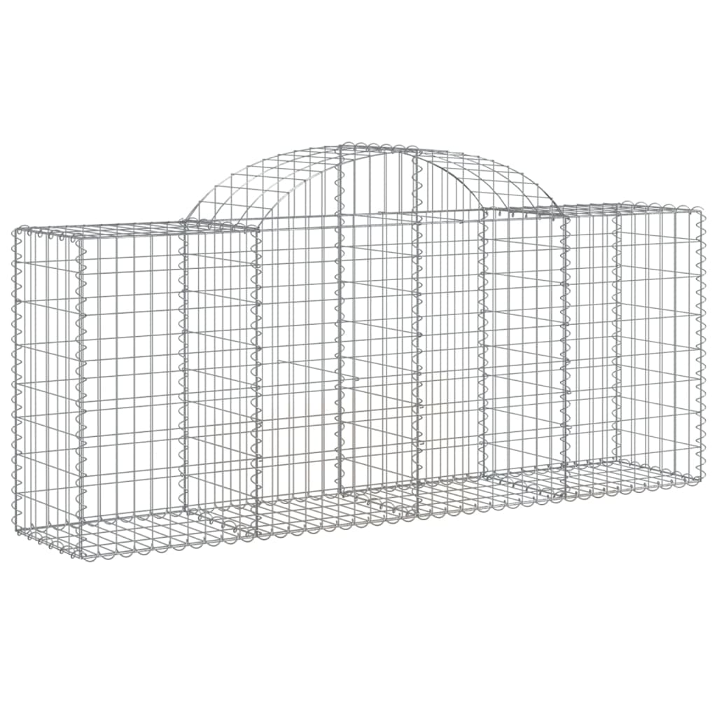 vidaXL Arched Gabion Baskets 14 pcs 200x50x80/100 cm Galvanised Iron