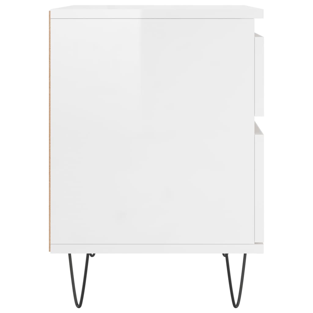 vidaXL Bedside Cabinets 2 pcs High Gloss White 40x35x50 cm Engineered Wood