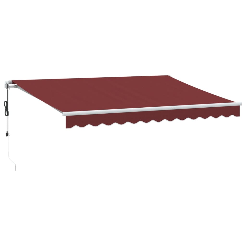 vidaXL Automatic Retractable Awning with LED Burgundy 350x250 cm