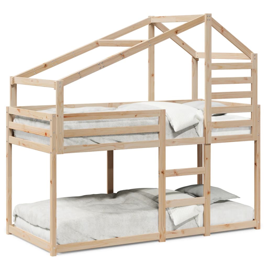 vidaXL Bunk Bed without Mattress 75x190 cm Small Single Solid Wood Pine