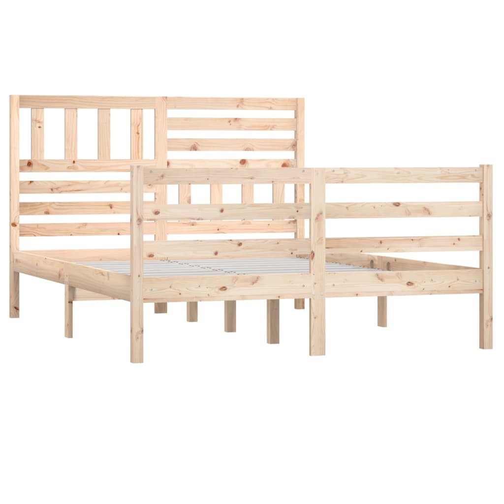 vidaXL Bed Frame without Mattress Solid Wood 140x190 cm